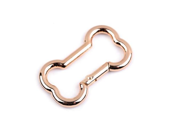 Metall Karabiner Knochenform Rosegold